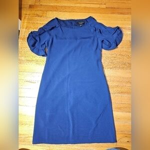 Laundry By Shelli Segal Blue Frill Dress sz 4